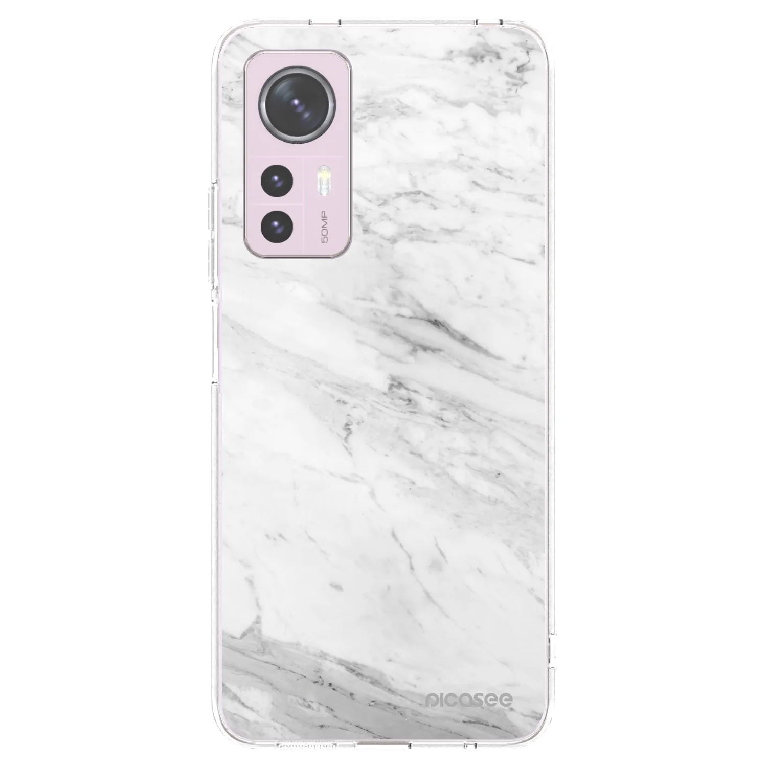 Picasee silikonowe przeźroczyste etui na Xiaomi 12 - White marble