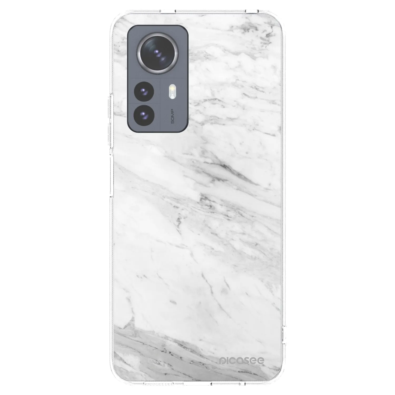Picasee silikonowe przeźroczyste etui na Xiaomi 12 Pro - White marble
