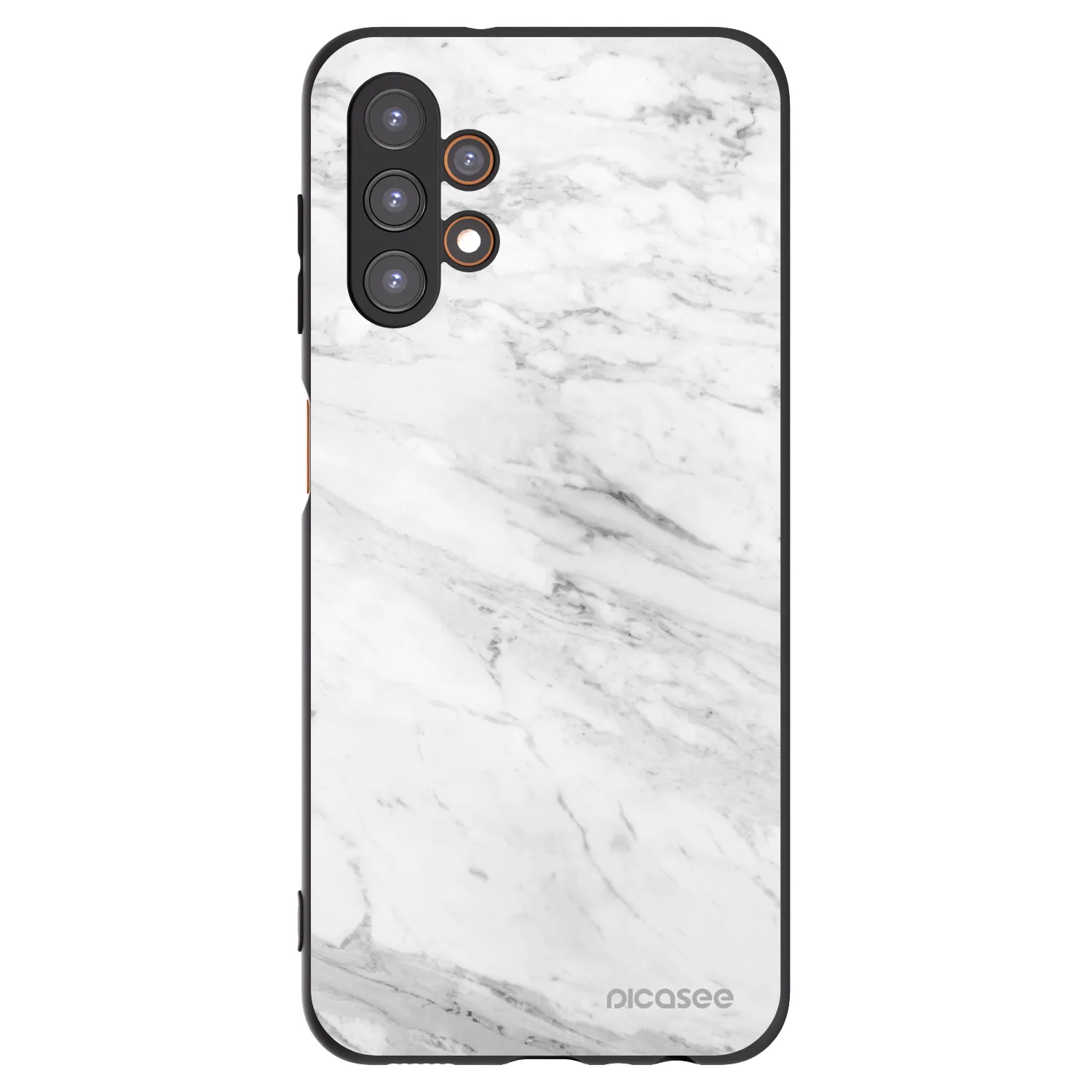 Picasee silikonowe czarne etui na Samsung Galaxy A13 4G A135 - White marble