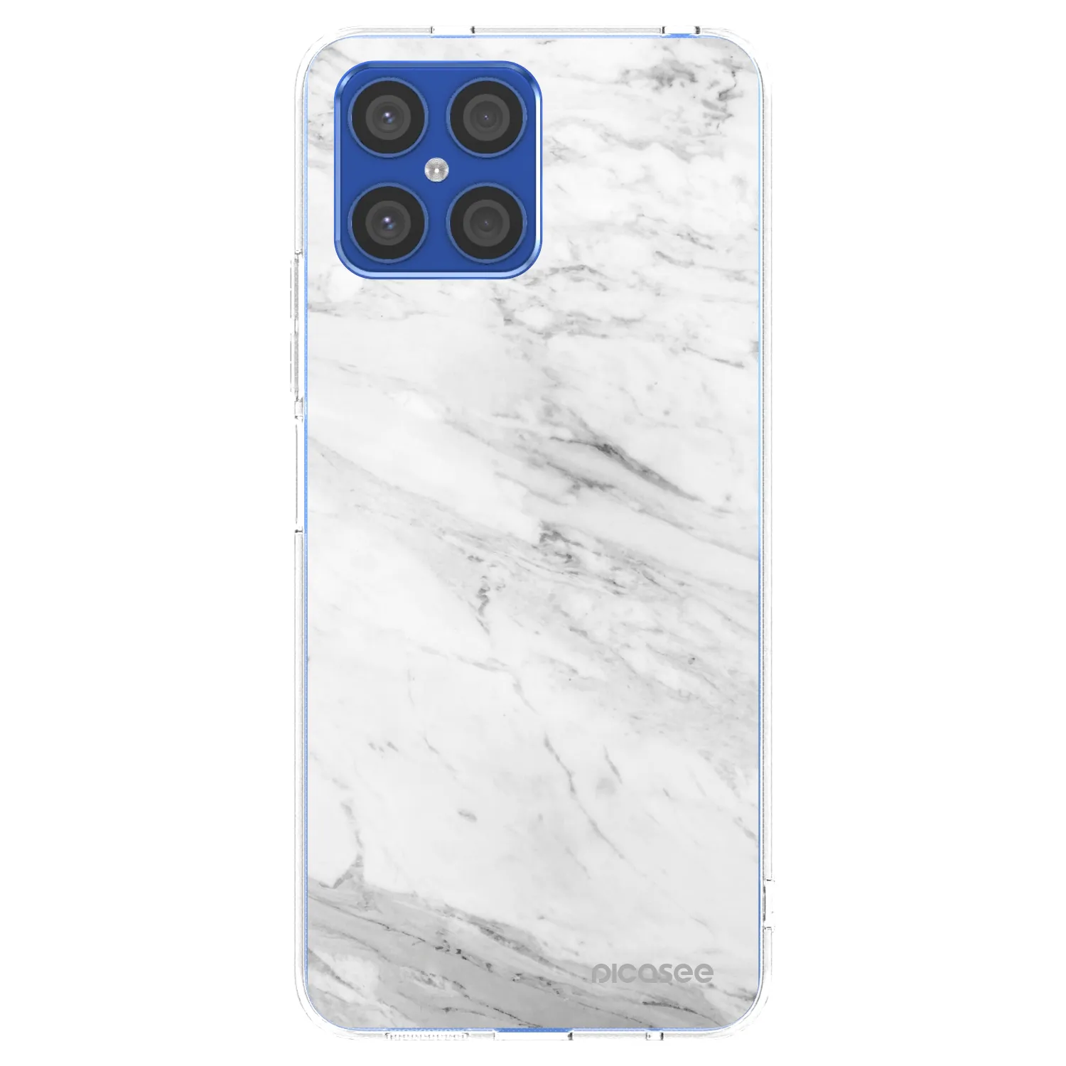 Picasee silikonowe przeźroczyste etui na Honor X8 4G - White marble