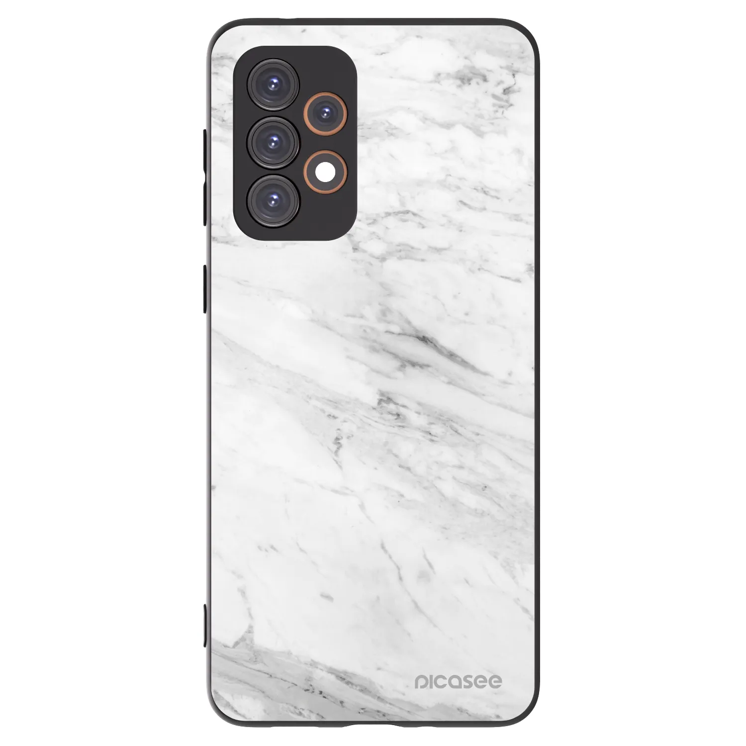 Picasee silikonowe czarne etui na Samsung Galaxy A33 5G A336 - White marble