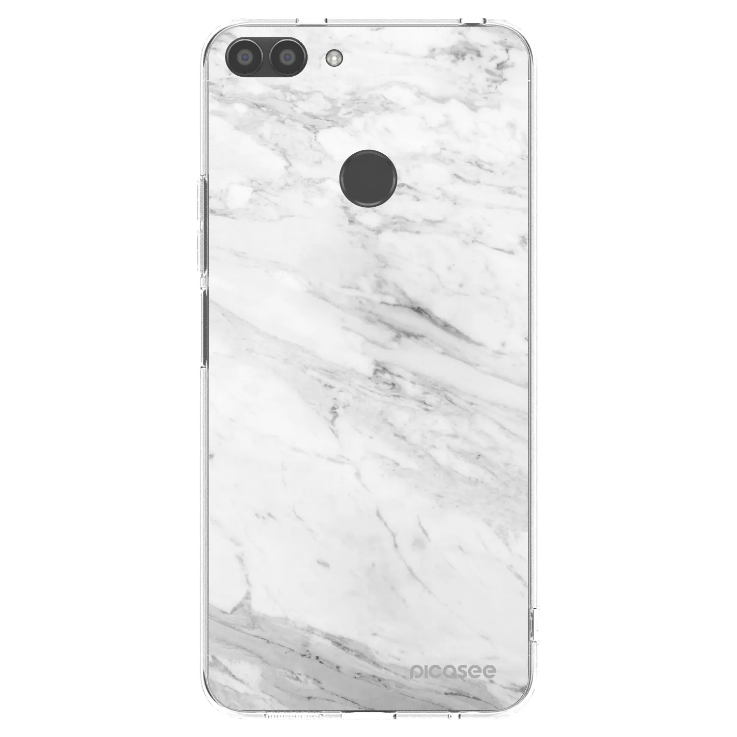 Picasee silikonowe przeźroczyste etui na Huawei P Smart - White marble