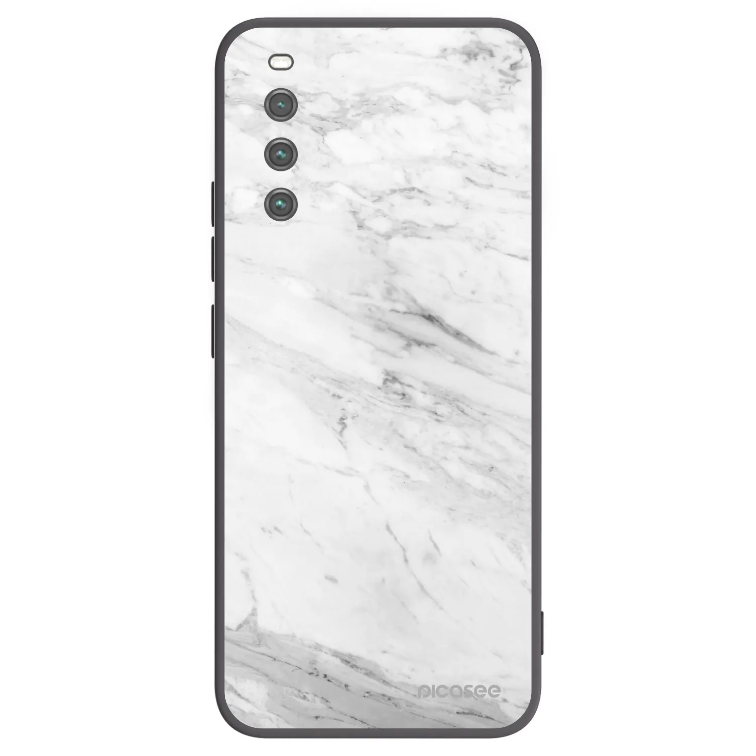Picasee silikonowe czarne etui na Sony Xperia 10 IV 5G - White marble