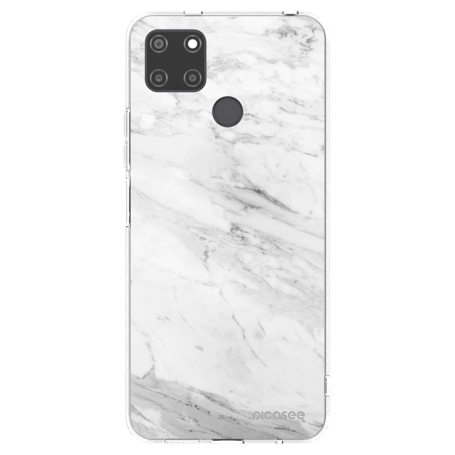 Picasee silikonowe przeźroczyste etui na Realme C21Y - White marble
