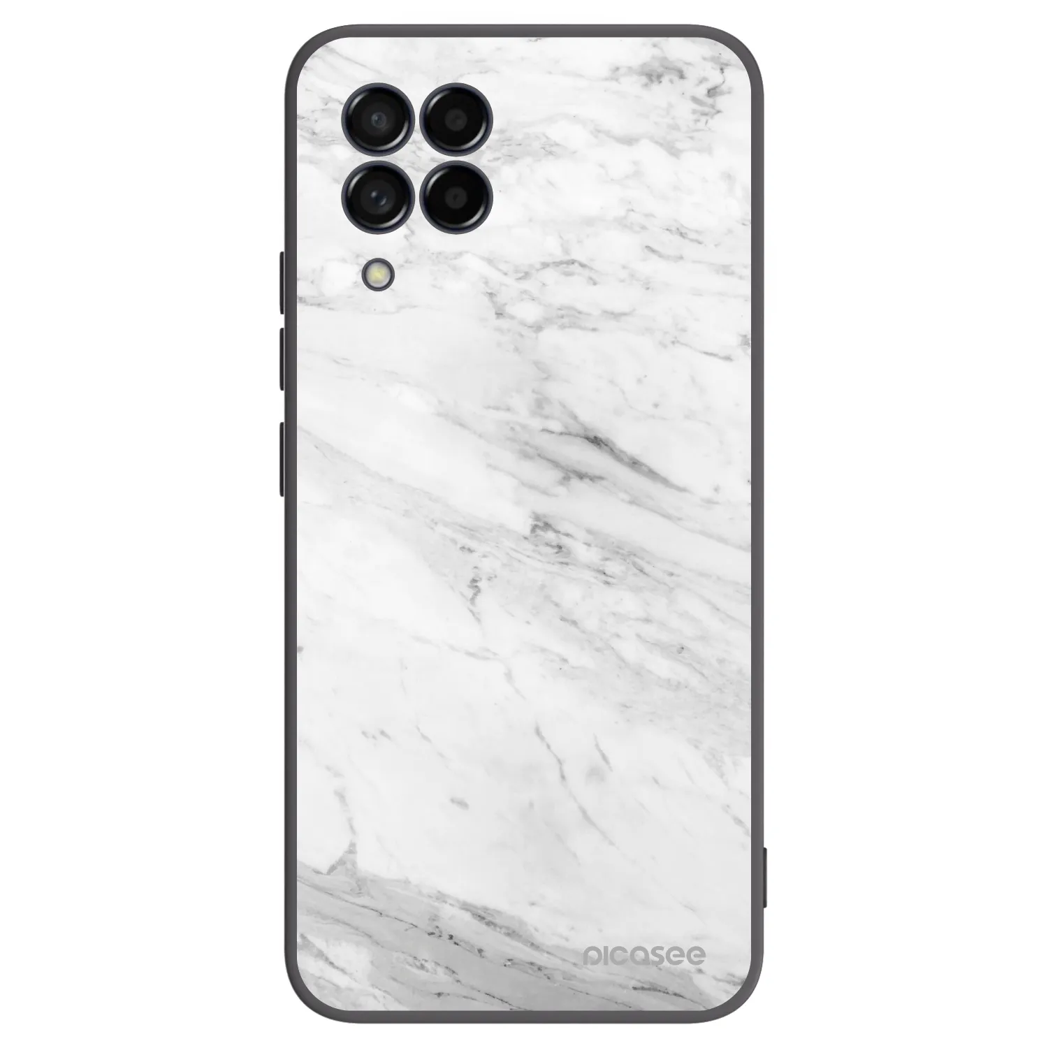 Picasee silikonowe czarne etui na Samsung Galaxy M53 5G - White marble