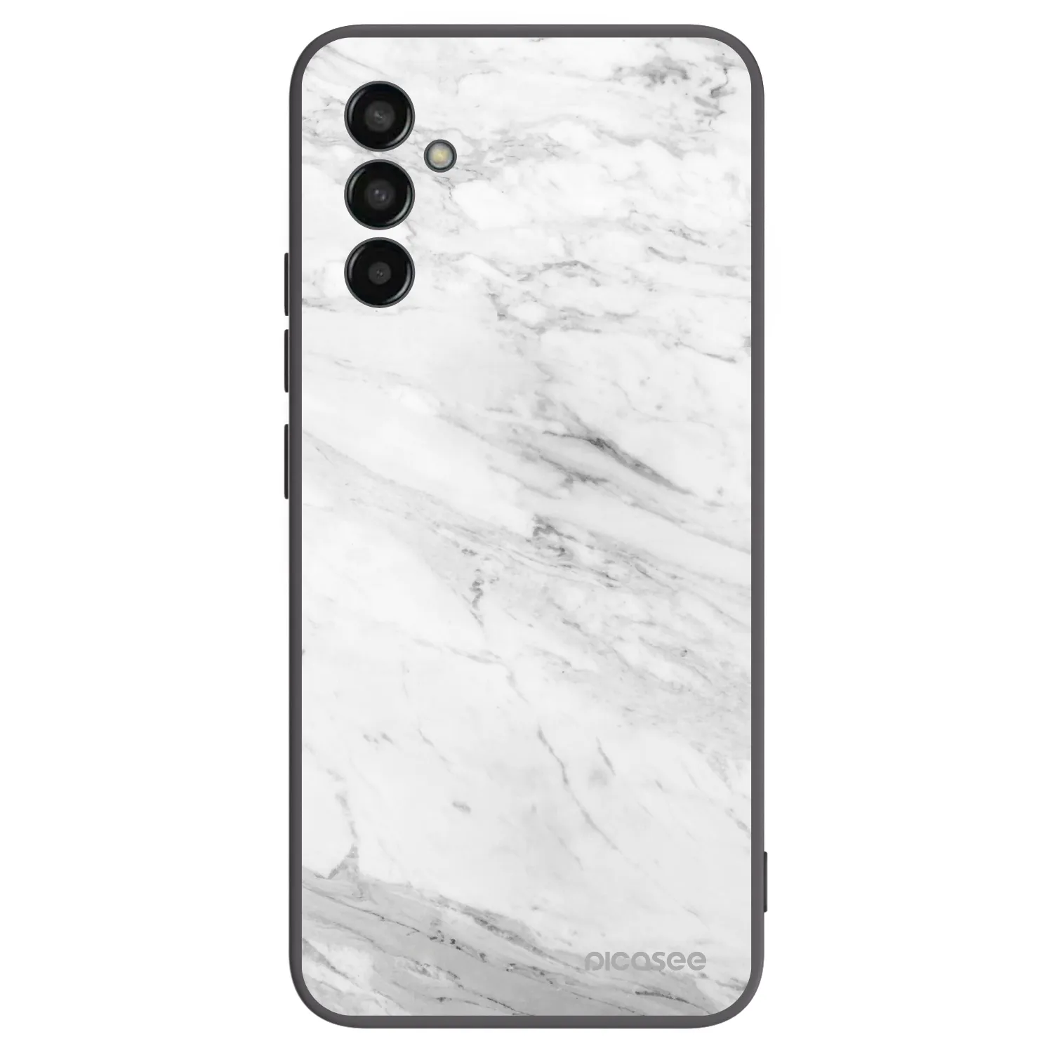 Picasee silikonowe czarne etui na Samsung Galaxy M13 M135F - White marble