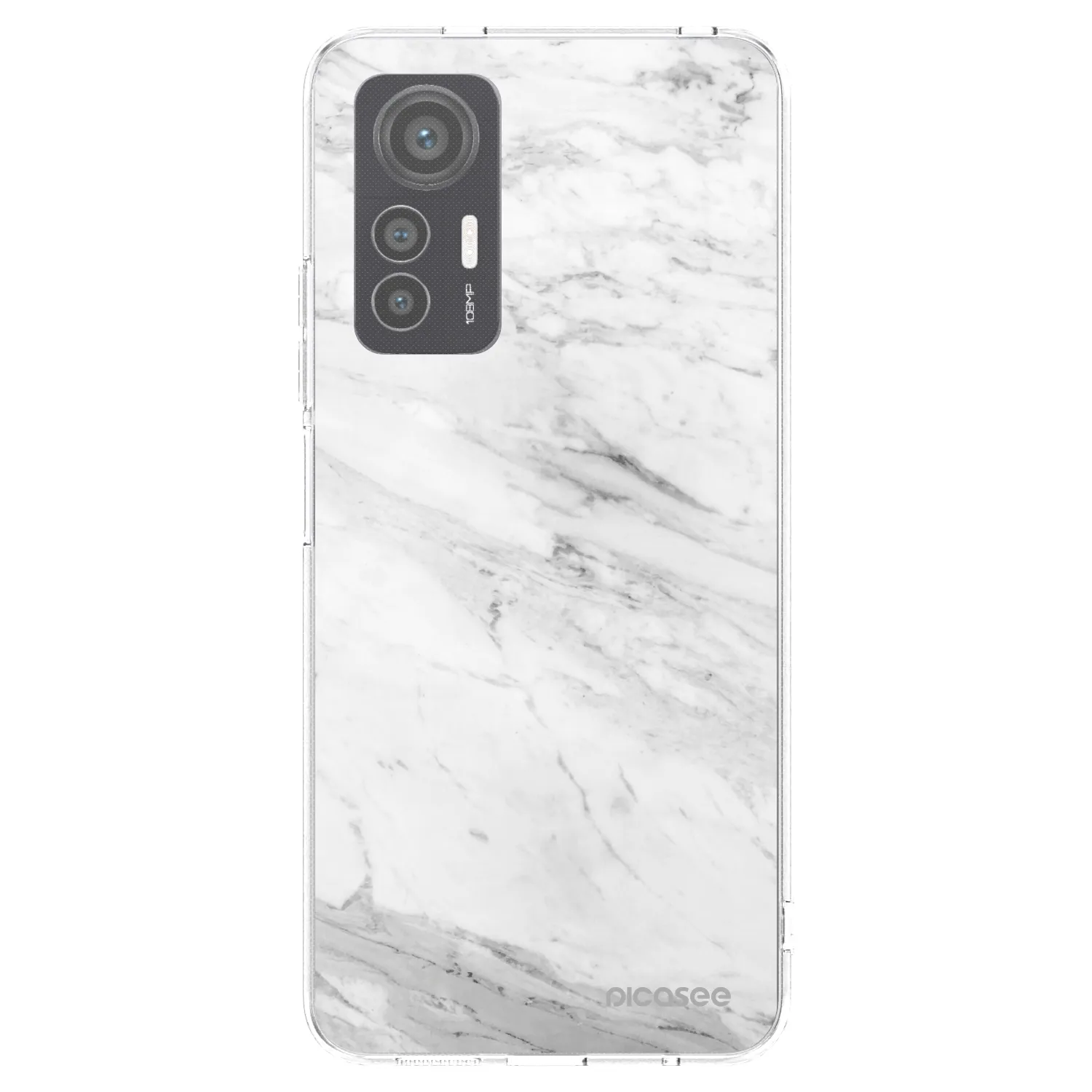 Picasee silikonowe przeźroczyste etui na Xiaomi 12 Lite - White marble