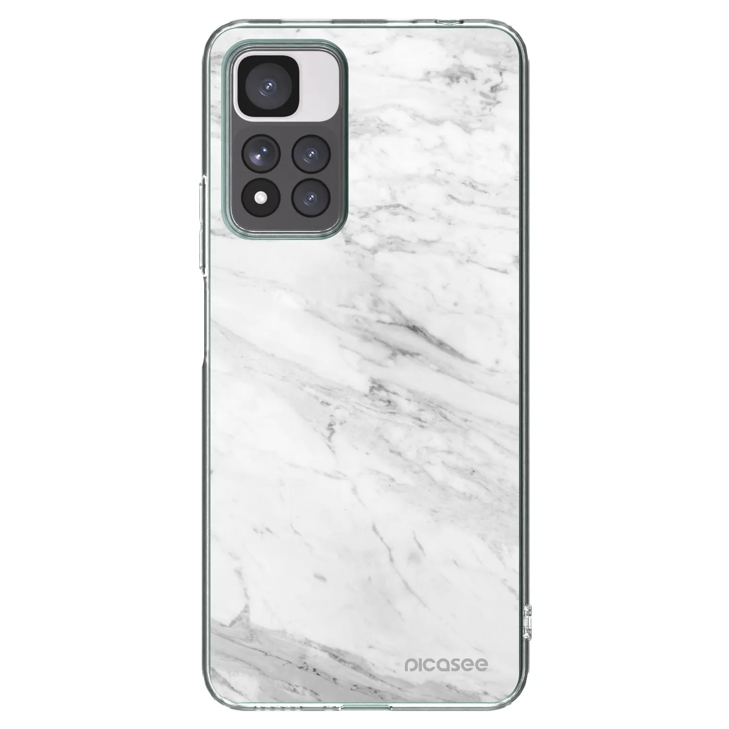 Picasee silikonowe przeźroczyste etui na Xiaomi Redmi Note 11 Pro+ 5G - White marble