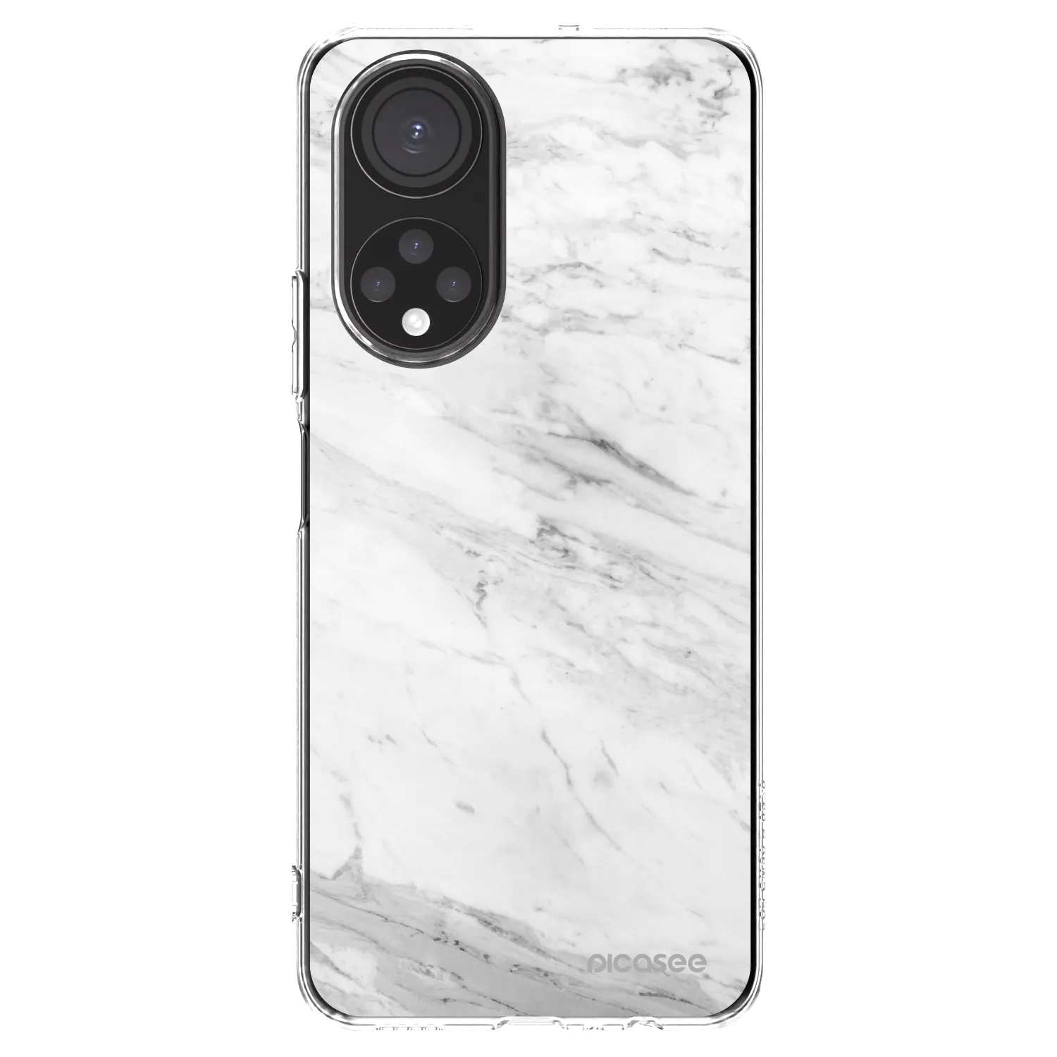 Picasee silikonowe przeźroczyste etui na Honor X7 - White marble