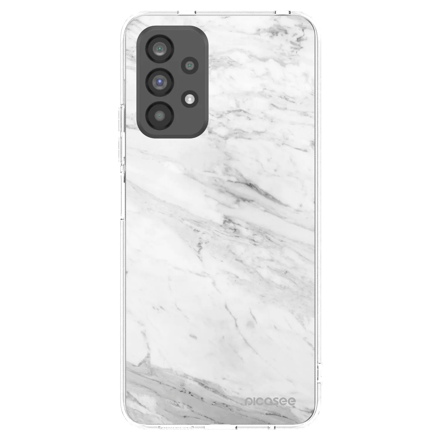Picasee silikonowe przeźroczyste etui na Samsung Galaxy A73 5G - White marble