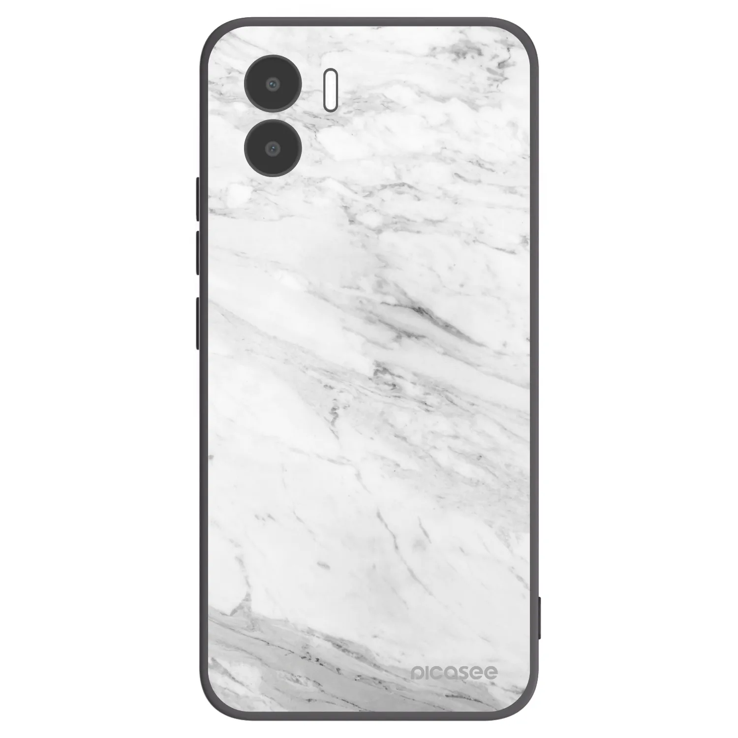 Picasee silikonowe czarne etui na Xiaomi Redmi A1 - White marble