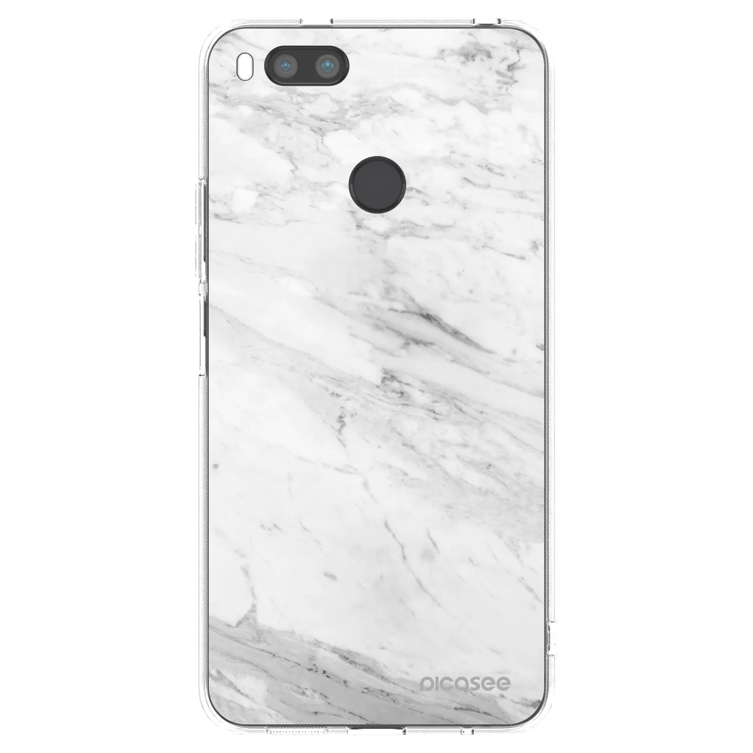 Picasee silikonowe przeźroczyste etui na Xiaomi Redmi A1 - White marble