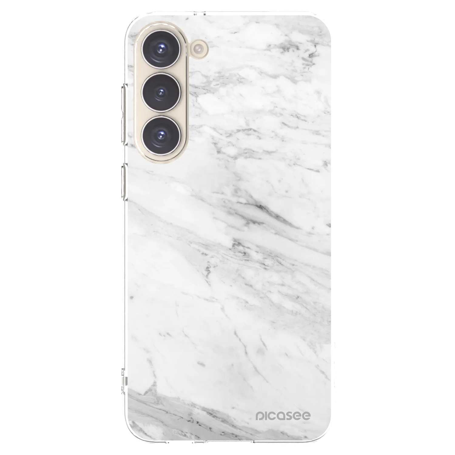 Picasee silikonowe przeźroczyste etui na Samsung Galaxy S23+ 5G - White marble