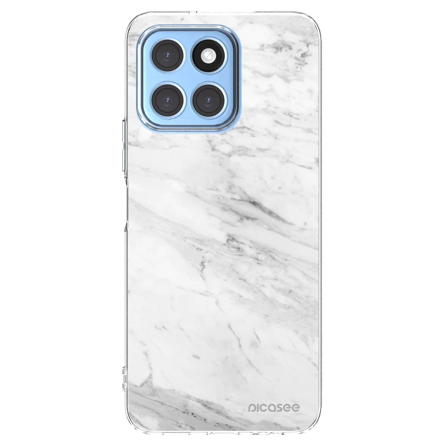 Picasee silikonowe przeźroczyste etui na Honor X6 - White marble