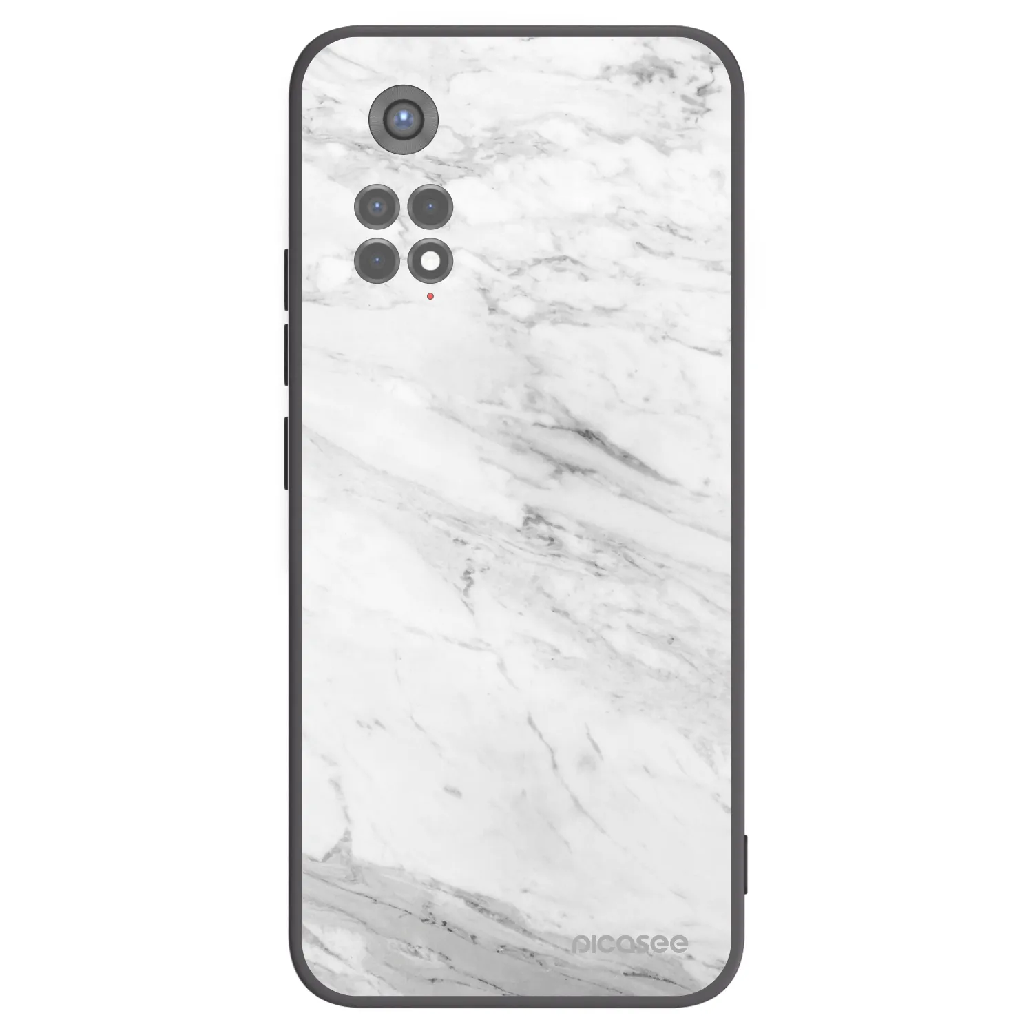 Picasee silikonowe czarne etui na Xiaomi Redmi Note 11S 5G - White marble