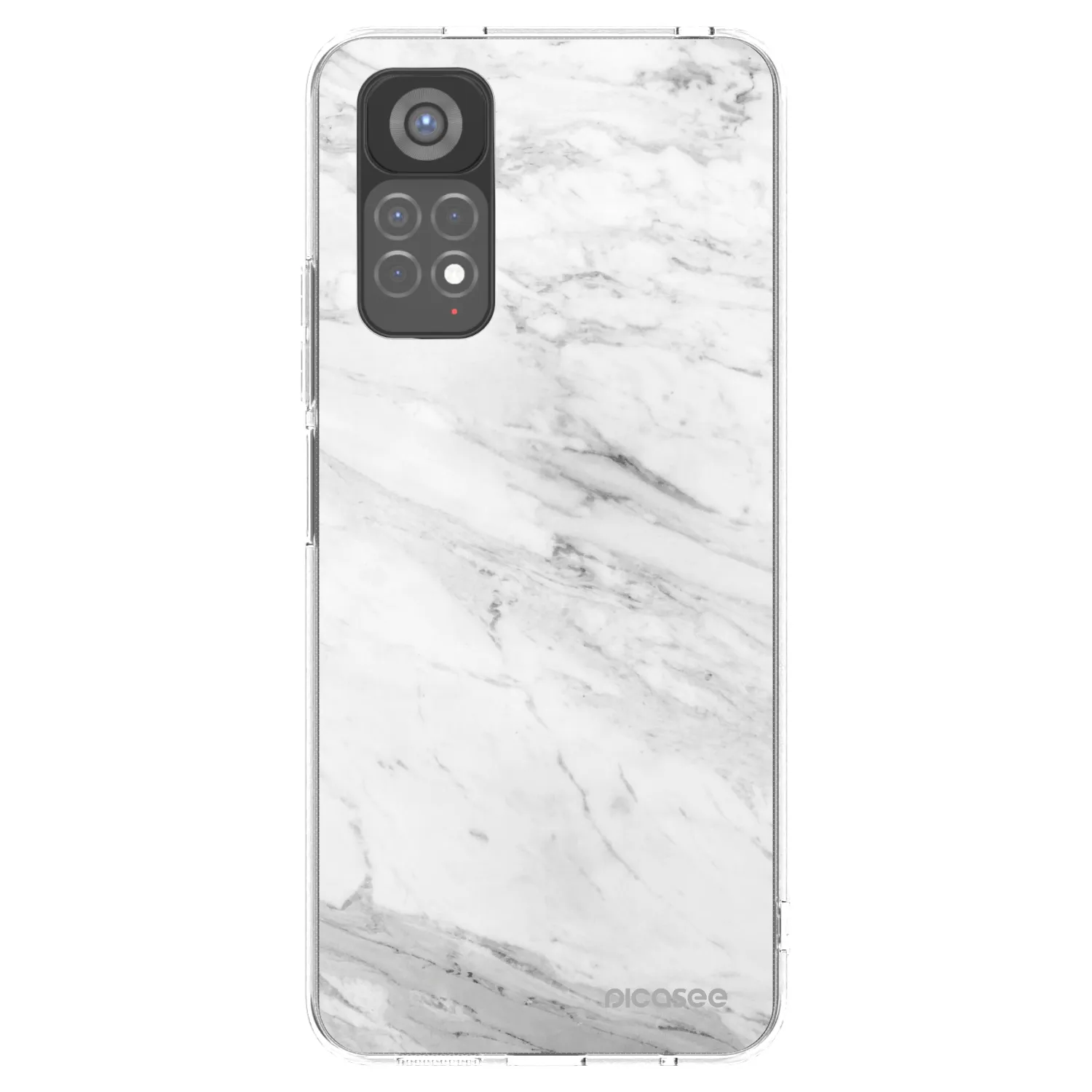 Picasee silikonowe przeźroczyste etui na Xiaomi Redmi Note 11S 5G - White marble