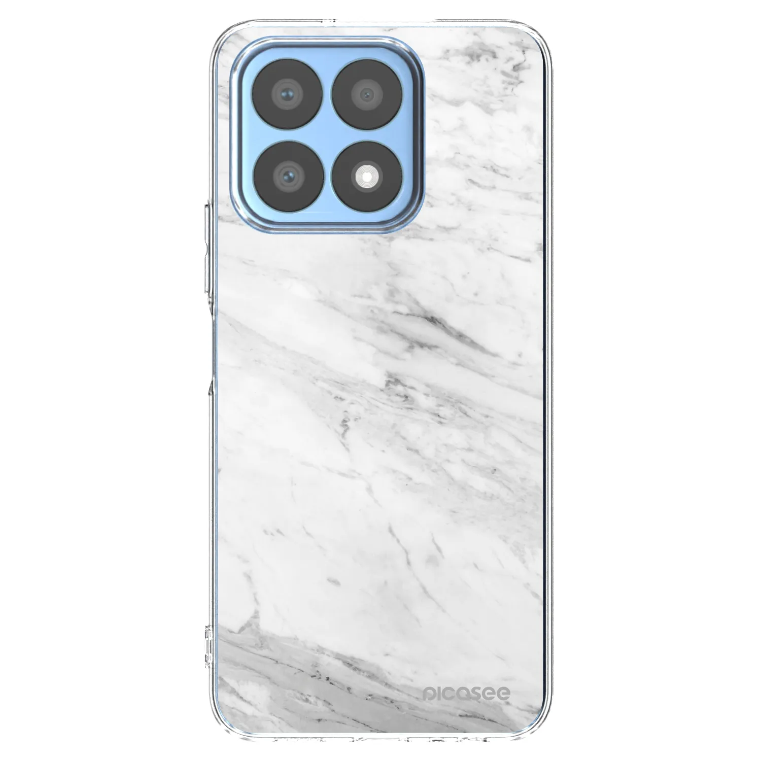 Picasee silikonowe przeźroczyste etui na Honor X8a - White marble