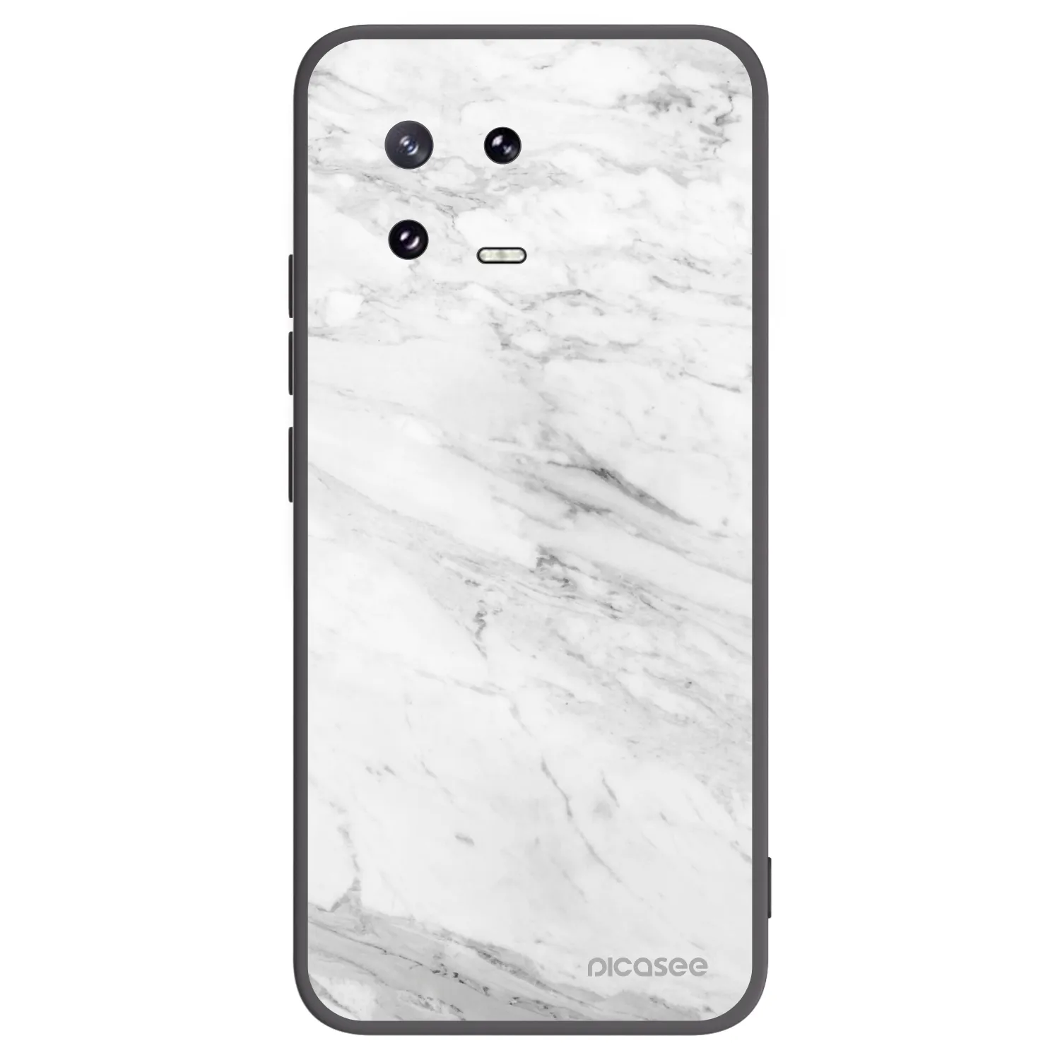 Picasee silikonowe czarne etui na Xiaomi 13 Pro - White marble
