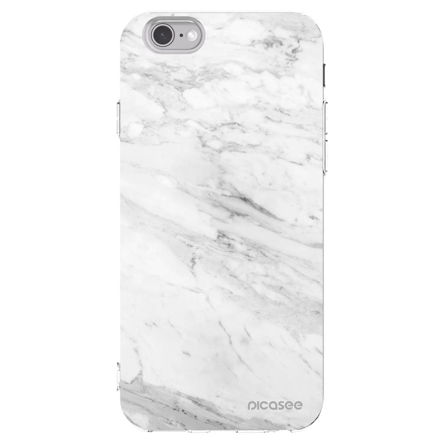 Picasee silikonowe przeźroczyste etui na Apple iPhone 6/6S - White marble