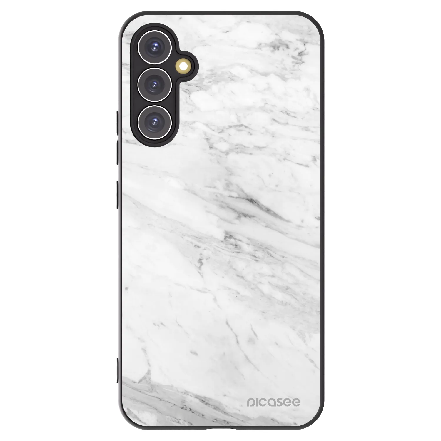 Picasee silikonowe czarne etui na Samsung Galaxy A34 5G A346B - White marble