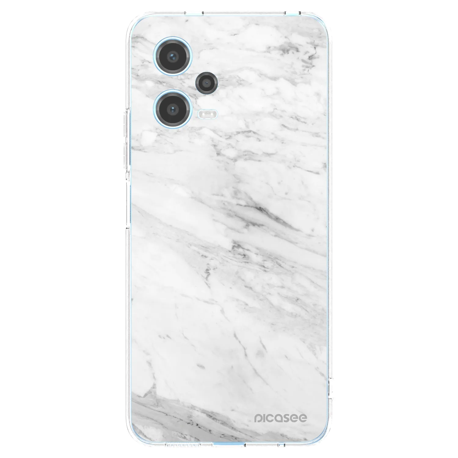 Picasee silikonowe przeźroczyste etui na Xiaomi Redmi Note 12 5G - White marble