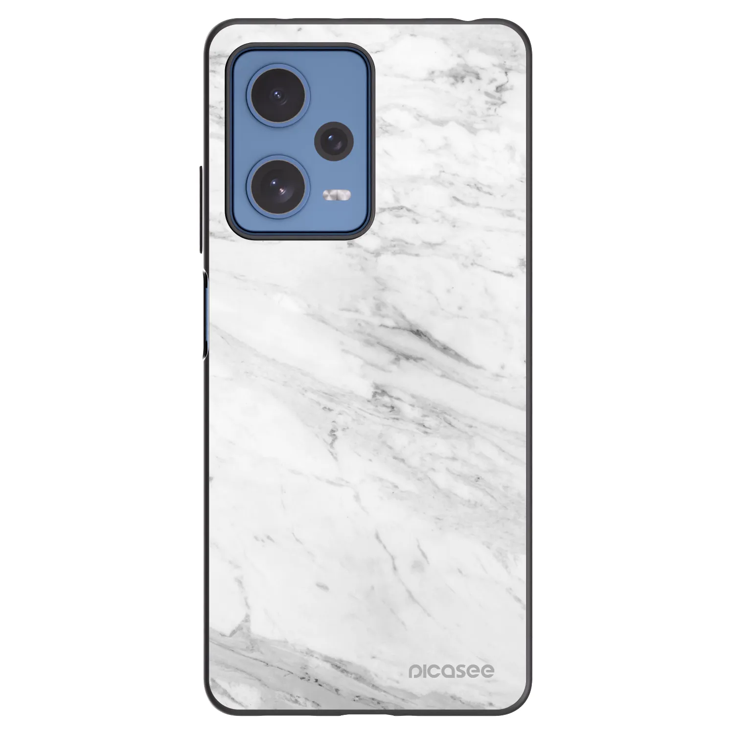 Picasee silikonowe czarne etui na Xiaomi Redmi Note 12 Pro 5G - White marble