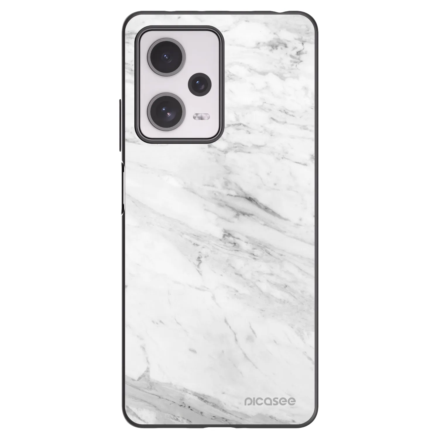 Picasee silikonowe czarne etui na Xiaomi Redmi Note 12 Pro+ 5G - White marble