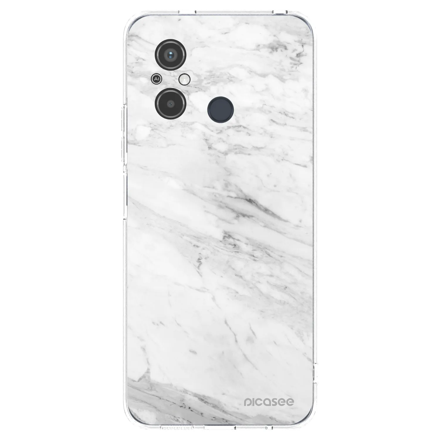 Picasee silikonowe przeźroczyste etui na Xiaomi Redmi 12C - White marble