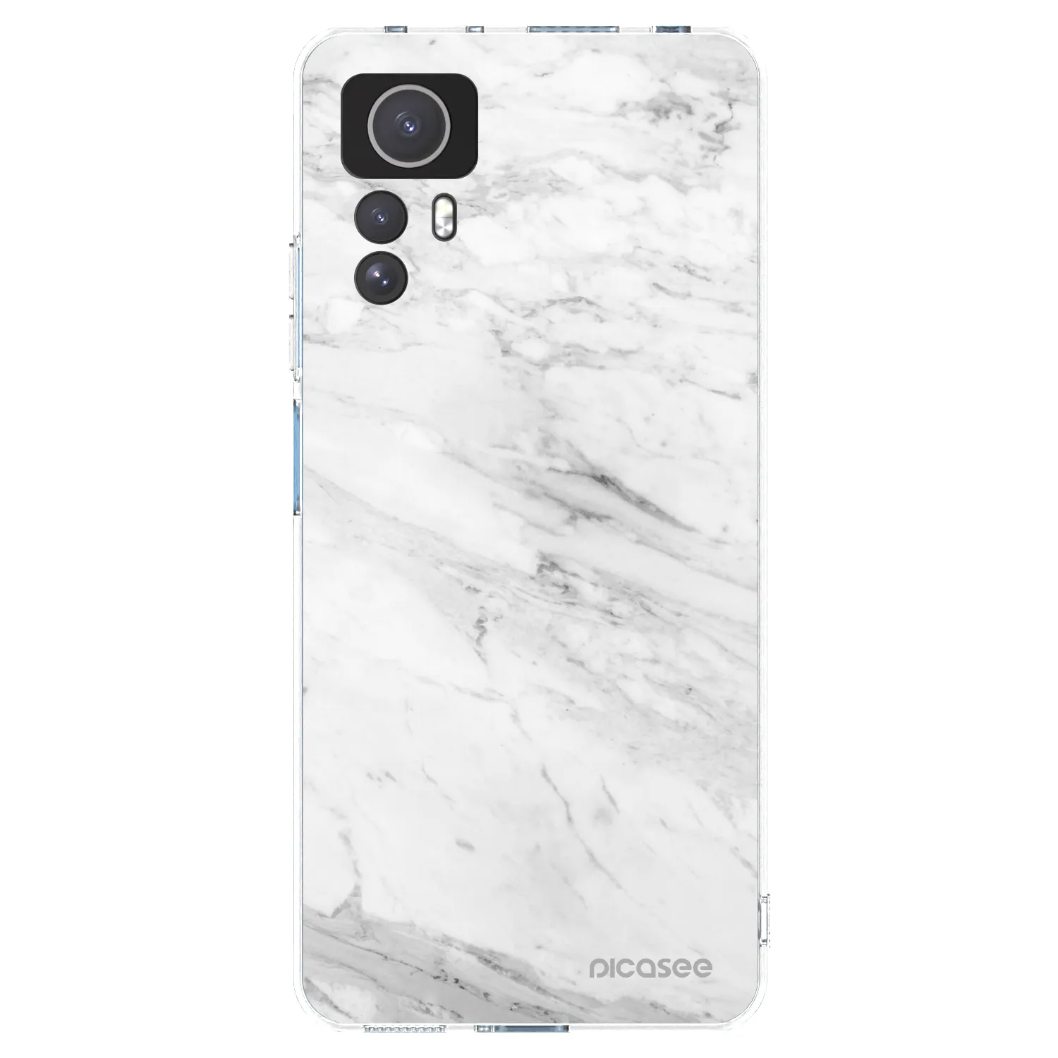 Picasee silikonowe przeźroczyste etui na Xiaomi Redmi Note 12S - White marble