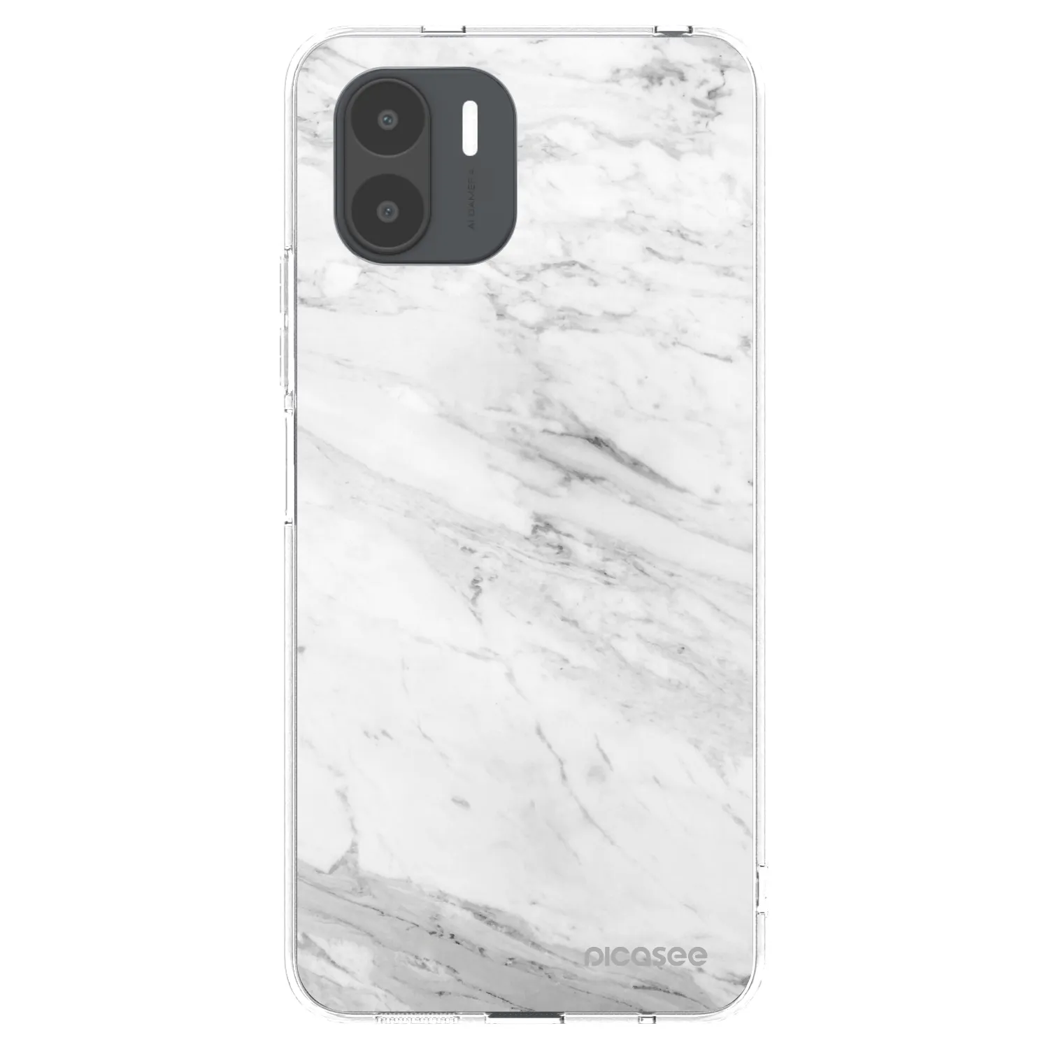 Picasee silikonowe przeźroczyste etui na Xiaomi Redmi A2 - White marble