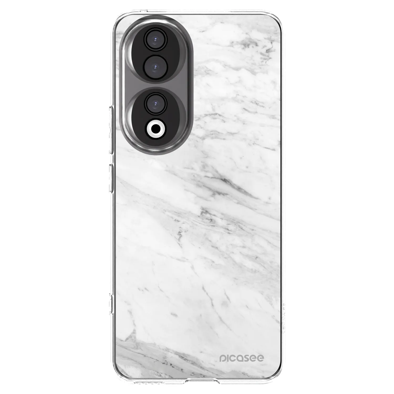 Picasee silikonowe przeźroczyste etui na Honor 90 5G - White marble