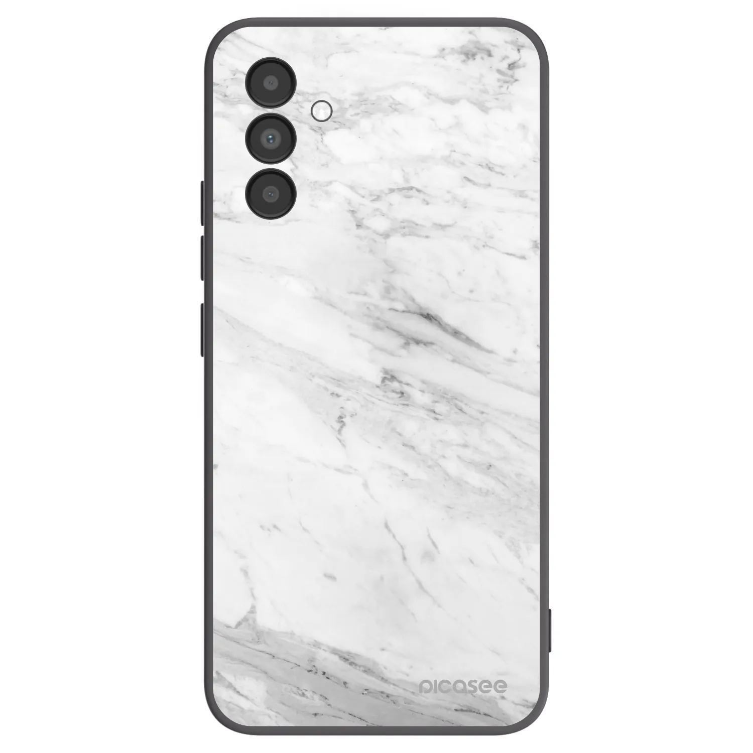 Picasee silikonowe czarne etui na Samsung Galaxy A04s A047F - White marble