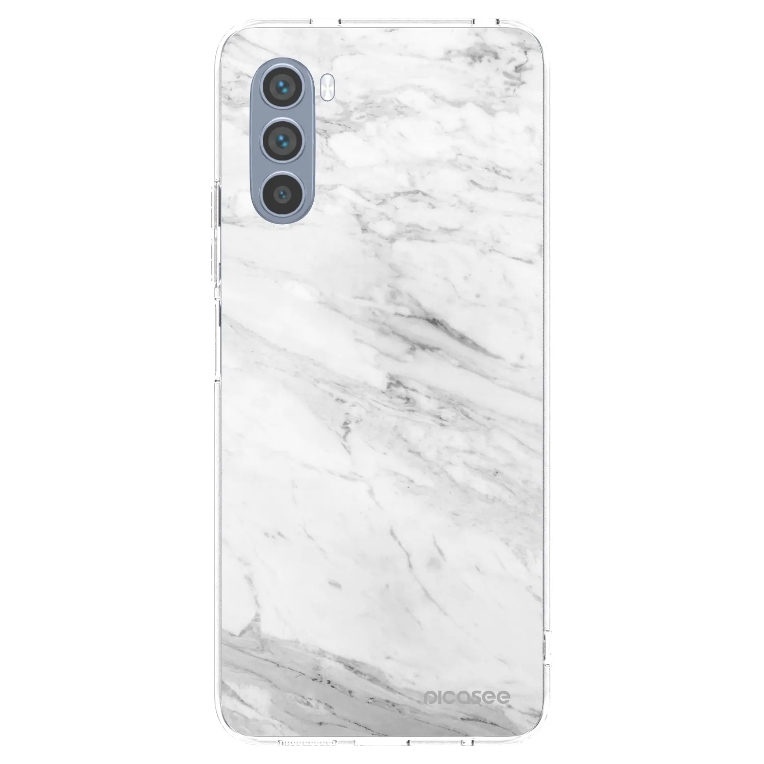 Picasee silikonowe przeźroczyste etui na Motorola Moto G62 - White marble