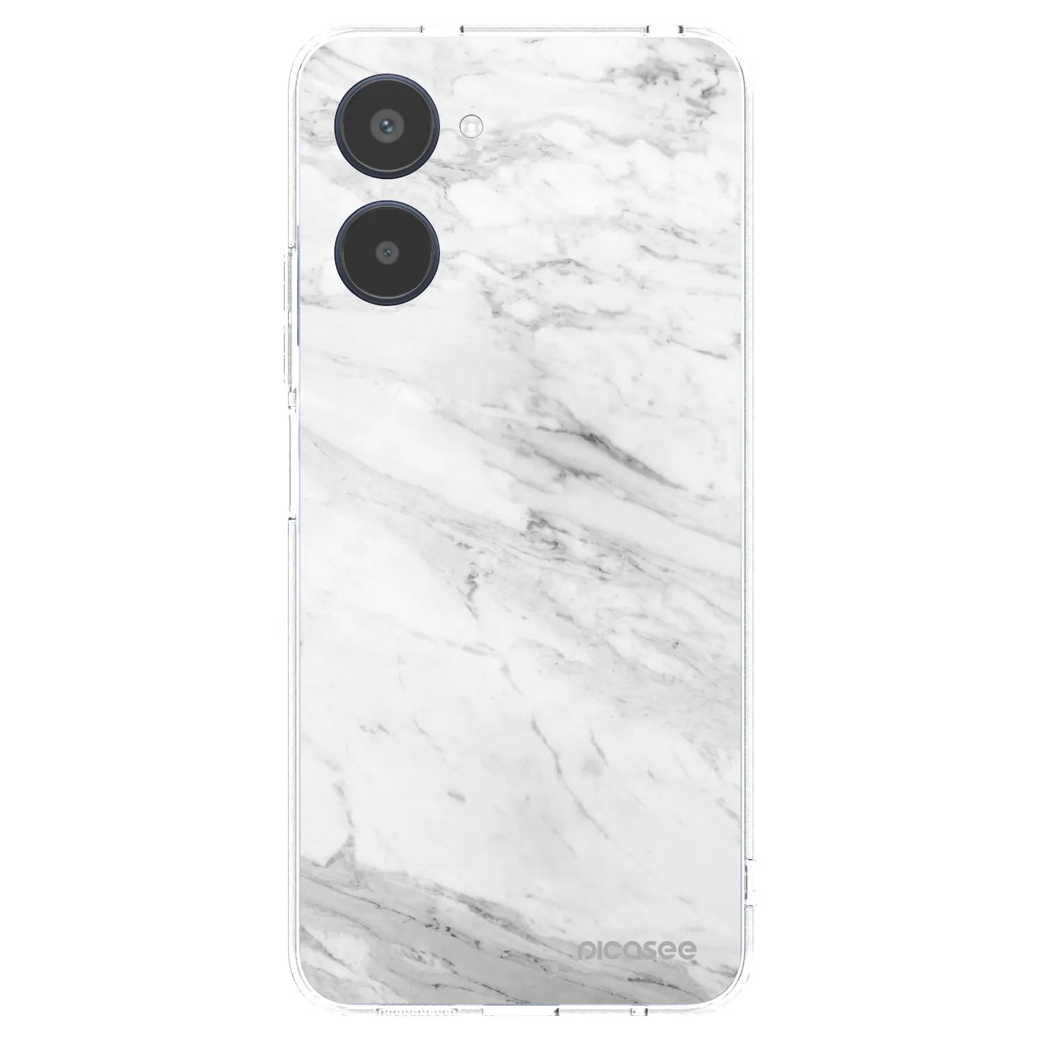 Picasee silikonowe przeźroczyste etui na Realme 10 4G - White marble