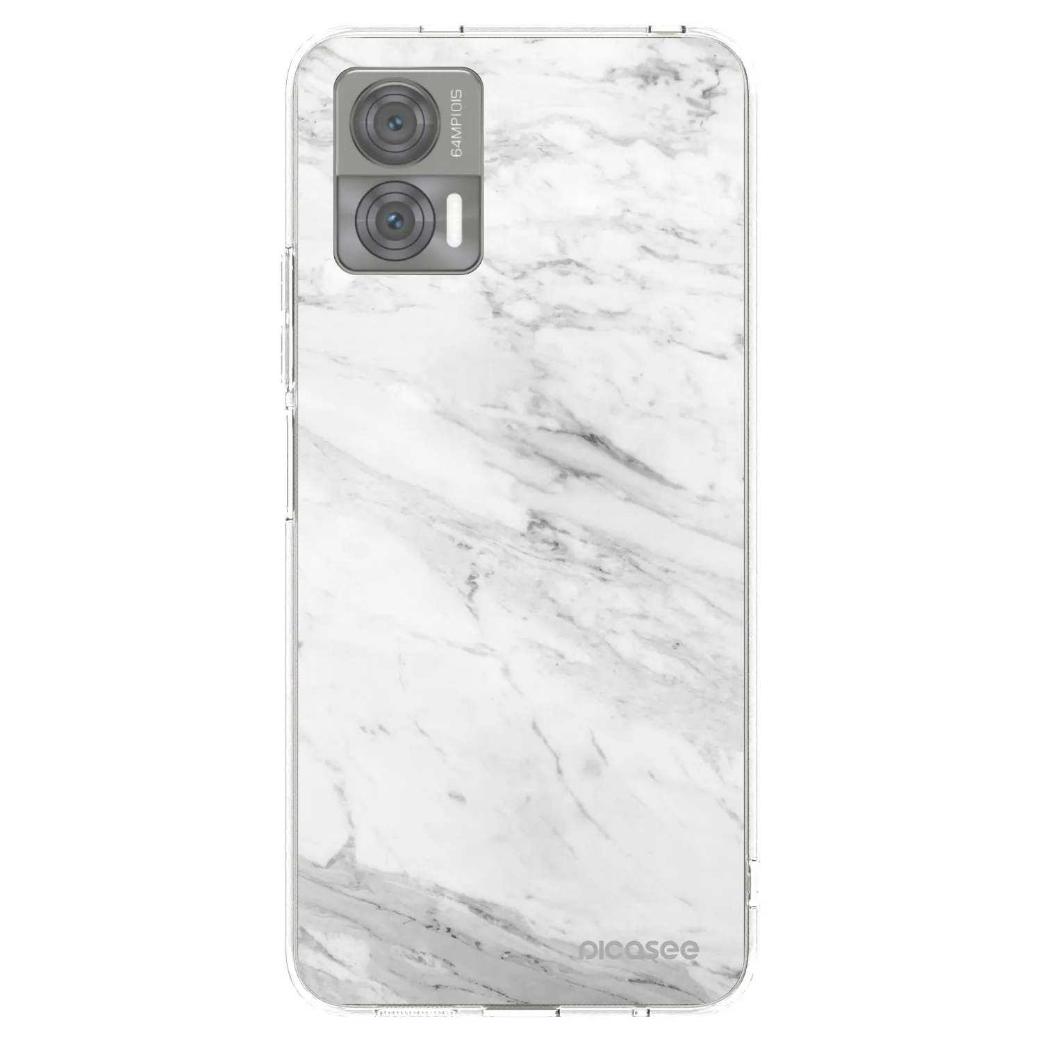 Picasee silikonowe przeźroczyste etui na Motorola Edge 30 Neo - White marble