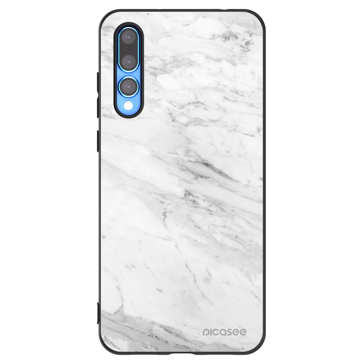 Picasee silikonowe czarne etui na Huawei P20 Pro - White marble