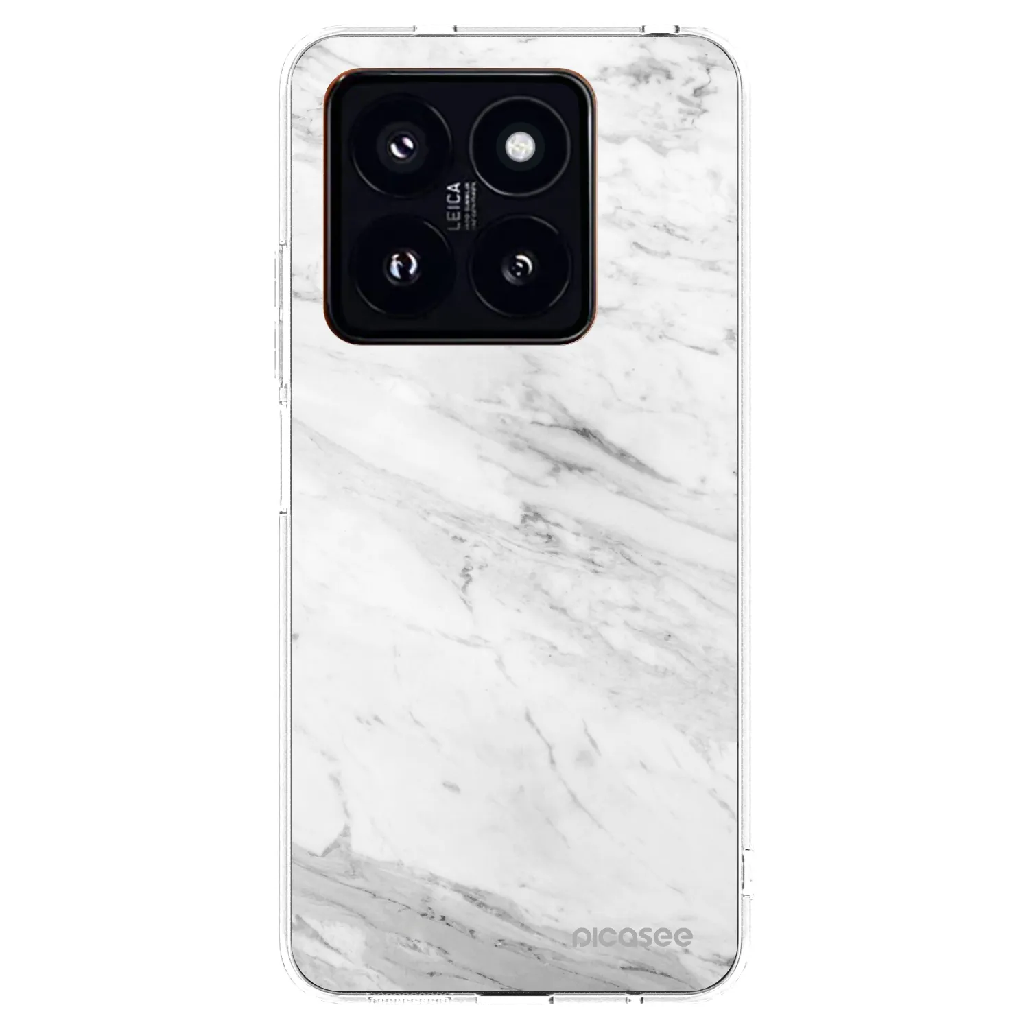 Picasee silikonowe przeźroczyste etui na Xiaomi 14 Pro - White marble