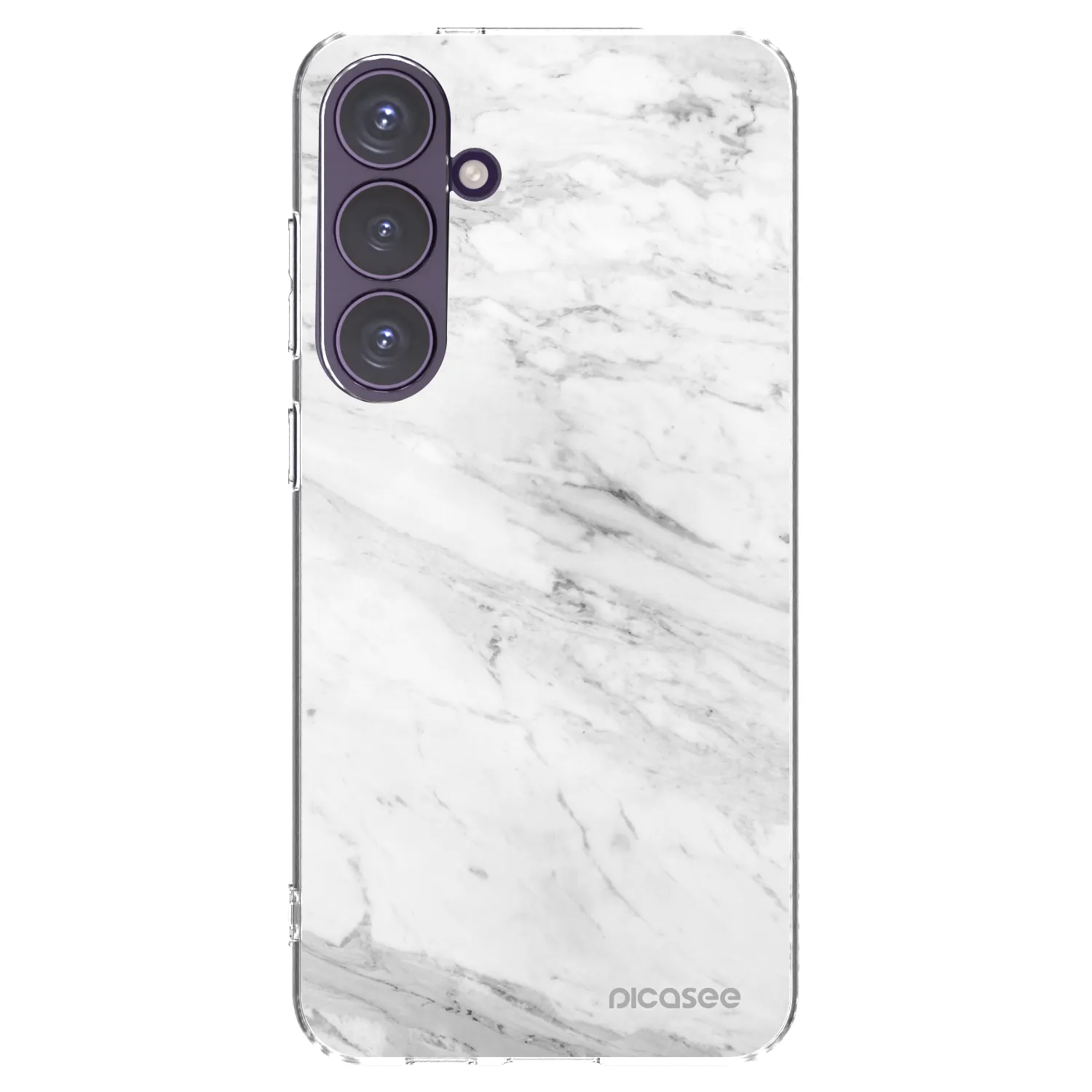 Picasee silikonowe przeźroczyste etui na Samsung Galaxy S24+ S926B 5G - White marble