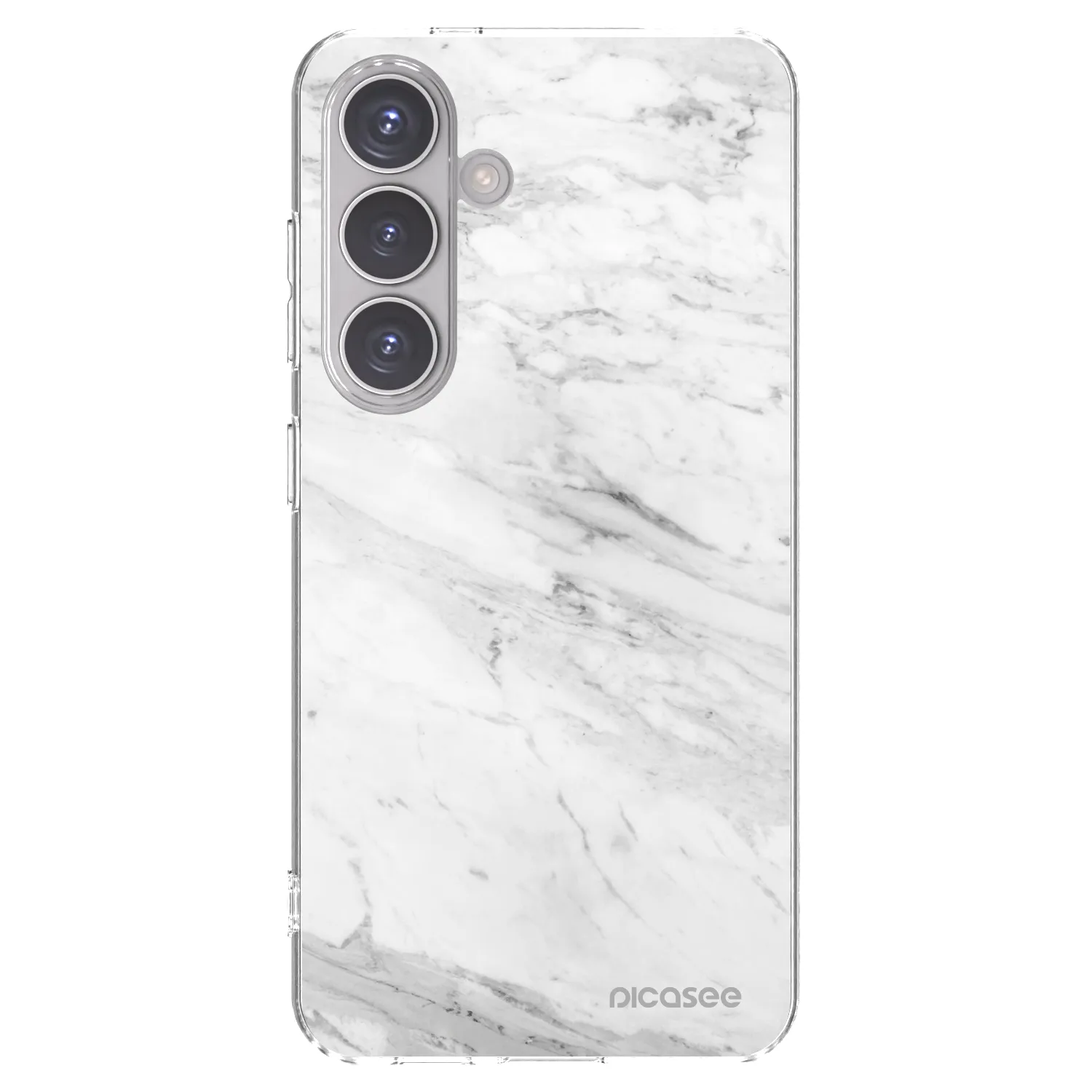 Picasee silikonowe przeźroczyste etui na Samsung Galaxy S24 S921B 5G - White marble