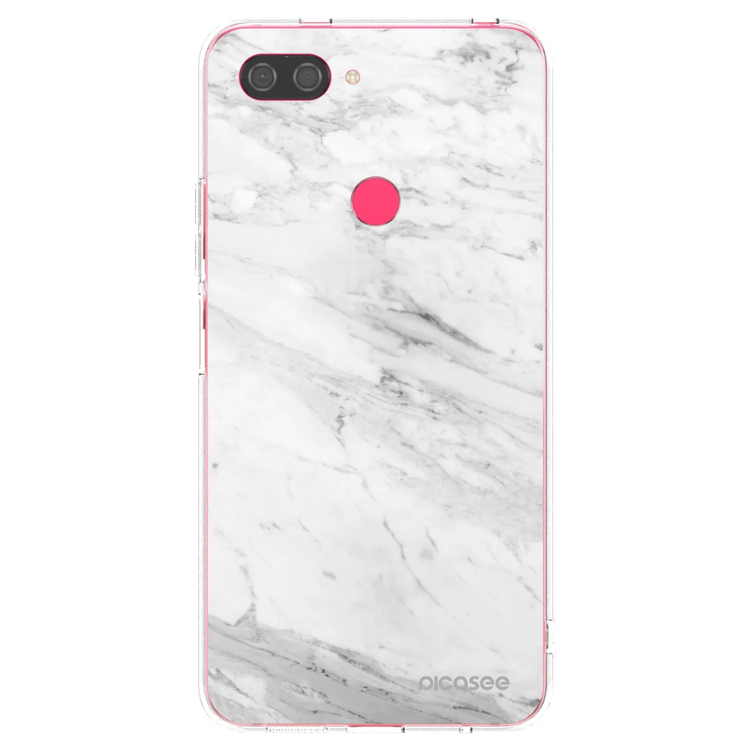 Picasee silikonowe przeźroczyste etui na Xiaomi Mi 8 Lite - White marble
