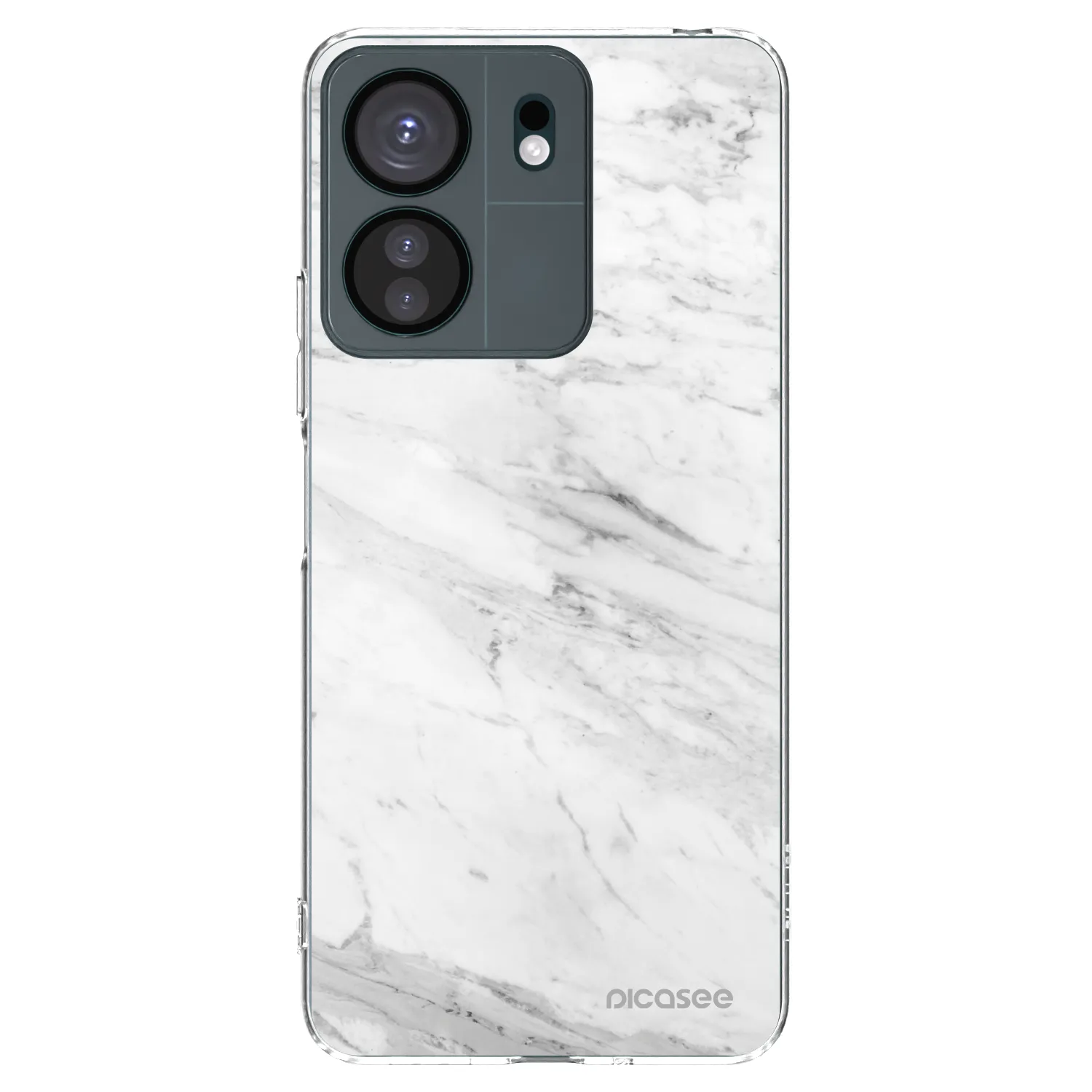 Picasee silikonowe przeźroczyste etui na Xiaomi Redmi 13C 4G - White marble