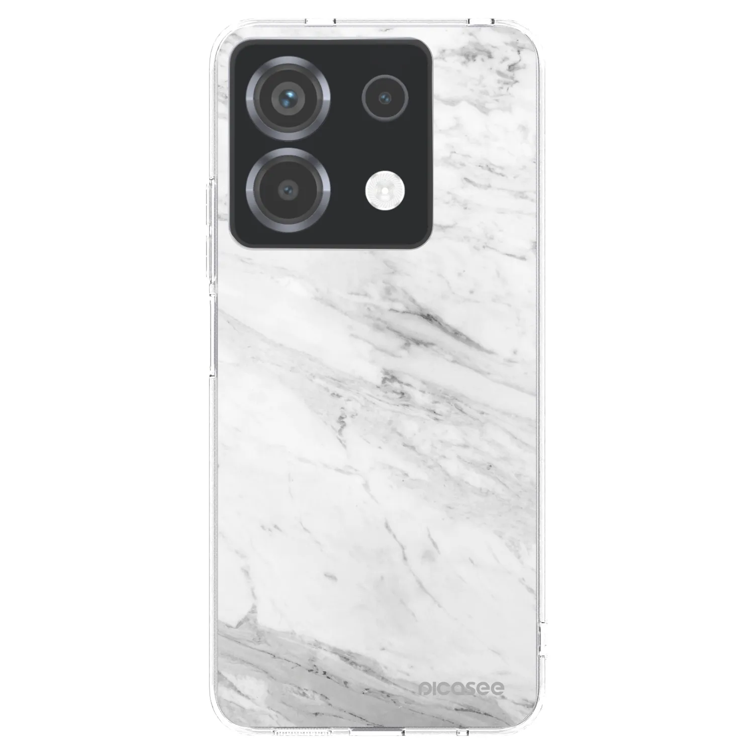 Picasee silikonowe przeźroczyste etui na Xiaomi Poco X6 - White marble