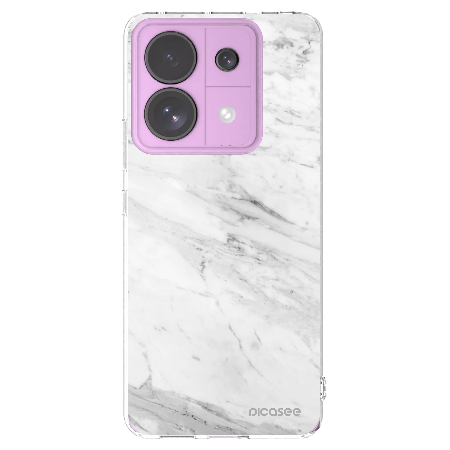 Picasee silikonowe przeźroczyste etui na Xiaomi Redmi Note 13 Pro 5G - White marble