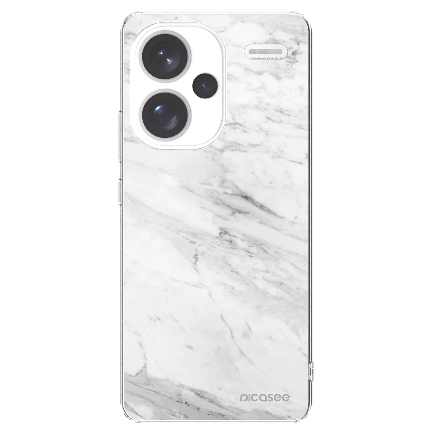 Picasee silikonowe przeźroczyste etui na Xiaomi Redmi Note 13 Pro+ 5G - White marble
