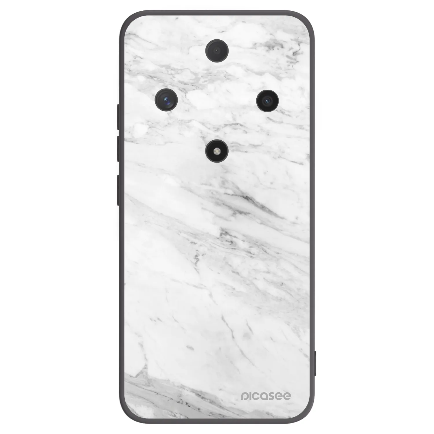 Picasee silikonowe czarne etui na Honor Magic6 Lite 5G - White marble