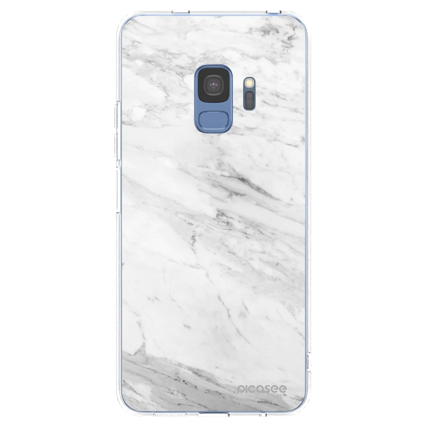 Picasee silikonowe przeźroczyste etui na Samsung Galaxy S9 G960F - White marble