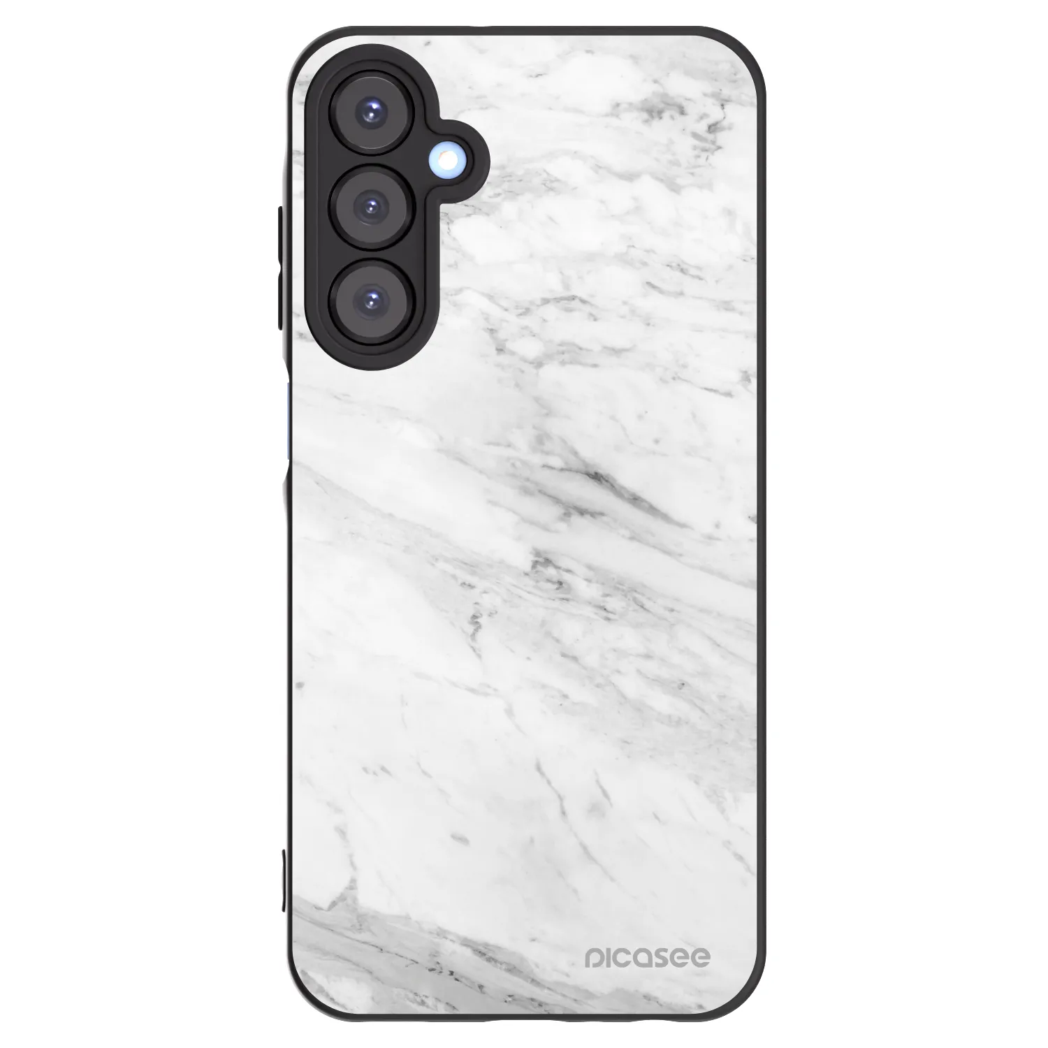 Picasee silikonowe czarne etui na Samsung Galaxy A25 A256B 5G - White marble