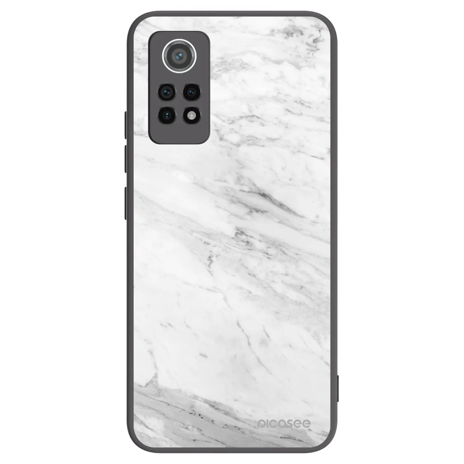 Picasee silikonowe czarne etui na Xiaomi Redmi Note 12 Pro 4G - White marble
