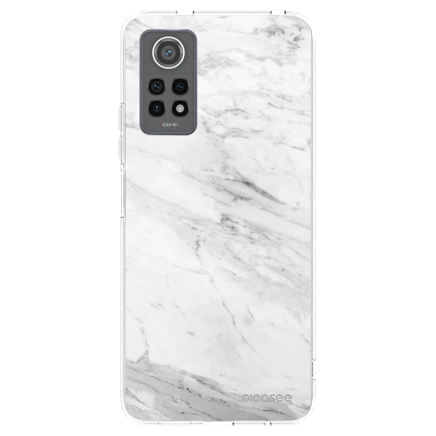 Picasee silikonowe przeźroczyste etui na Xiaomi Redmi Note 12 Pro 4G - White marble