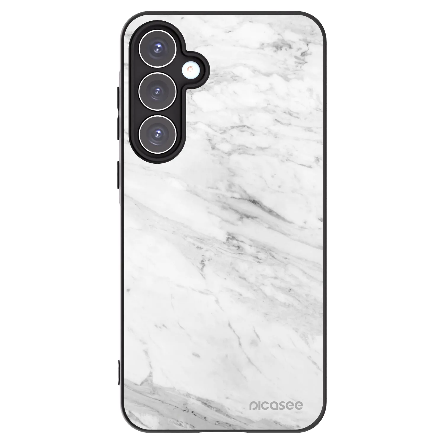 Picasee silikonowe czarne etui na Samsung Galaxy A55 5G A556B - White marble